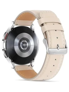 Leather Watch Strap Compatible With Samsung And Huawei - Beige - View 2