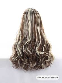 長捲髮假髮合成半頭套頭帶22吋高溫纖維接髮耐熱模擬頭皮時尚頭套萬聖節裝扮角色扮演
