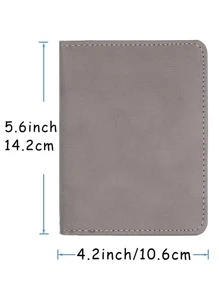 RFID Blocking PU Leather Passport Holder, Travel Document Passport Wallet Organizer Cover Passport Cover Passport Case Passport Bag Travel Accessories - Grey - View 4