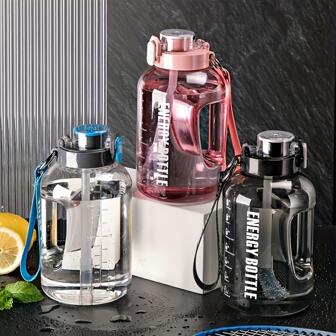 1pc Large-Capacity Space Cup Sports Water Bottle For Couples, Fitness Water Jug With Suction Pipe, For Outdoor, Camping
