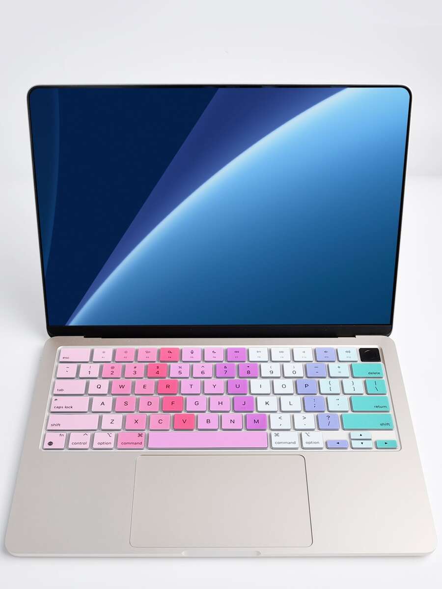 1sheet Color Block Keyboard Skin Compatible With Macbook Air A2681 - Multicolor - View 1