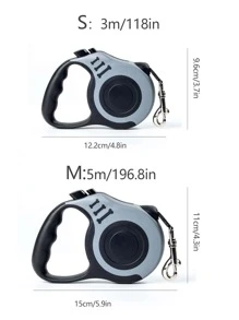 1入寵物自動彈簧牽引繩,可選擇3m或5m長度,適用於中型和大型犬 - 灰色 - 查看 3