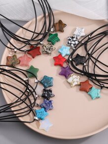 1件/2件/3件/4件/5件随机简约星星吊坠项链，个性化波西米亚创意星星饰品 - 彩色 - 查看 3