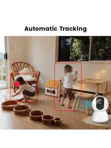 1080p 360度室內家居安防寵物攝影機,帶有運動追蹤功能,並可透過手機應用程式控制 - 黑與白 - 查看 4