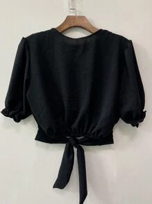 Women Tops - 黑色 - 查看 2