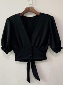 Women Tops - 黑色 - 查看 1