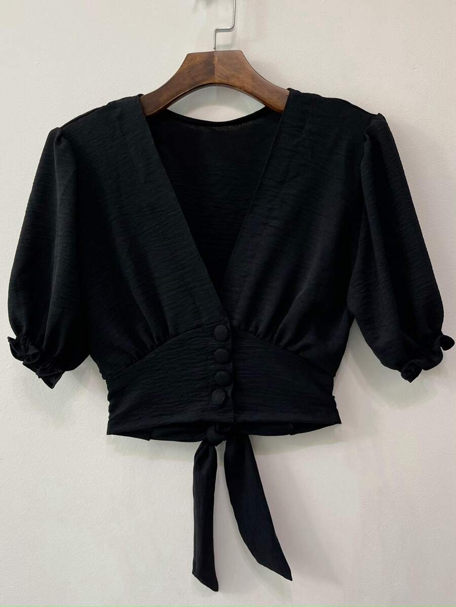 Women Tops - 黑色 - 查看 1