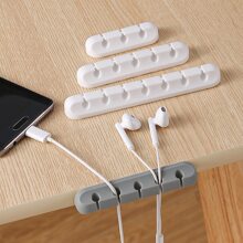 1pc Cable Organizer For Desk, Desktop Cable Management - Grey - View 2