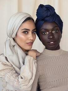 khăn trùm đầu phụ nữ - Màu xanh hải quân - Xem 7