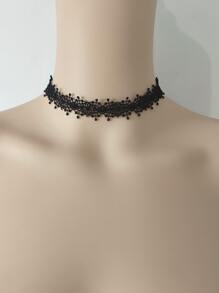 1pc Sweet Cool Black Lace Collar Necklace For Women, Fashionable Style