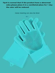 1 Pieza Súper Guante De Silicona Para Peinar A Mascotas, Suave, Adecuado Para Perros Y Gatos - Verde - Ver 6