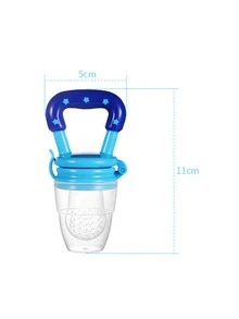 1 Pieza Mordedor de frutas para bebés, fabricado en silicona, adecuado para que el bebé lo utilice cuando come alimentos complementarios - Azul - Ver 3