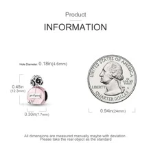 1Pc Pink Two Sides Bowknot Camellia Perfume Bottle Silver Color Beads Fit For Bracelet Necklace Bangle Charm For Diy Jewelry Making Gift For Girl Valentines - Silver - View 3