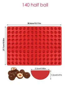 1 Pièce Moule En Silicone À Demi-sphère Rouge En Option Avec 140 Ou 468 Trous Pour Chocolat, Bonbons, Pâtisserie, Aliments Pour Animaux De Compagnie, Outil De Bricolage Pour Gâteau