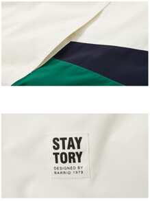 Men's Color-Blocked Sports Jacket, Windbreaker Gym Clothes Men - Beige - View 5