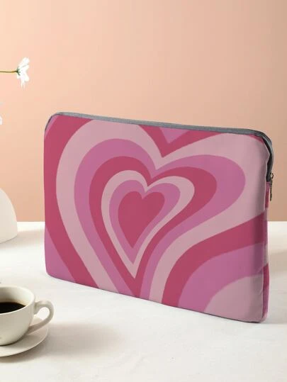 Färgblockstryckt datorväska med hjärtmönster, bärbar och lämplig för arbete, datorfodral, datorväska för skola, elever, klassrum, datorväskor, klassrumsväskor, förvaringsväskor för lärare, klassrumsorganiseringsväskor