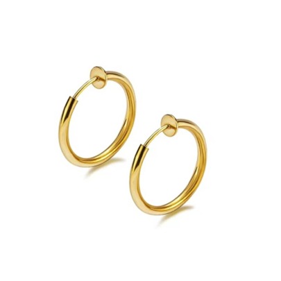 1pair Unisex Invisible Clip On Earrings, No Piercing Needed, With Spring Hoop & Spiral Design