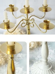 1入組復古鍛鐵多種頭燭台,家庭客廳餐具桌子裝飾用品和禮品配件 - 彩色 - 查看 6