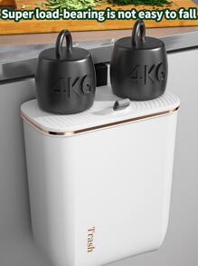 1入組便攜白色極簡風格壁掛式垃圾筒 - 白色 - 查看 1