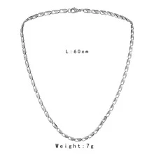 1 Pieza Collar De Cadena Masculina De Estilo Simple Con Caja Cuadrada / Hueso De Serpiente Plano / Hueso De Serpiente Redondo / Trenzado / Curb Chain - Cadena de sarga con caracteres japoneses huecos - Ver 4