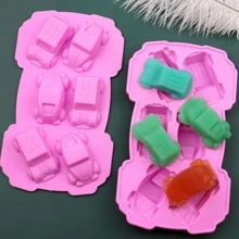 1入粉色6輛賽車主題矽膠蛋糕模,用於烘焙巧克力蛋糕、手工香氛工藝、diy冰塊、果凍、翻糖和糖果 - 粉色 - 查看 10