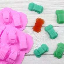 1入粉色6輛賽車主題矽膠蛋糕模,用於烘焙巧克力蛋糕、手工香氛工藝、diy冰塊、果凍、翻糖和糖果 - 粉色 - 查看 8