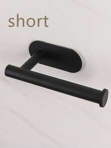 黑色紙支架浴室紙巾架帶掛壁式安裝,免打孔廁所紙架