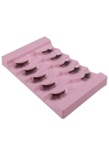 5 Paar/set Natürliche & Niedliche Halblange Komfortable Weiche Falsche Wimpern Aus Wolle