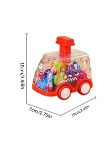 1入兒童按壓式慣性擺輪車玩具,隨機顏色 - 紅色 - 查看 7