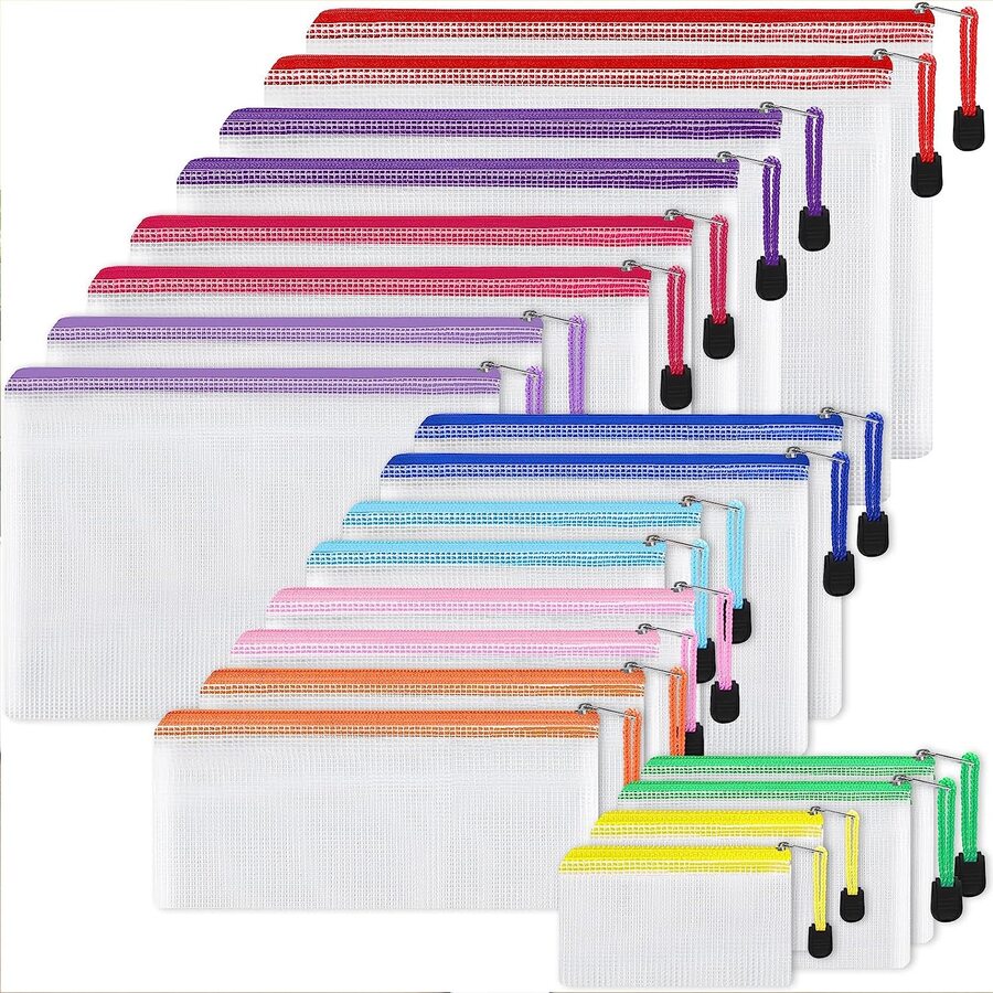 20pcs Mesh Zipper Bags In Various Sizes - Multicolor - View 1
