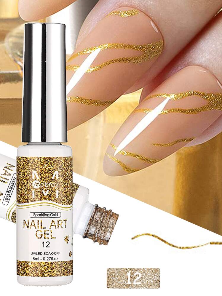 DIY ネイルアート用 セルフジェルネイルポリッシュセット、ゴールド