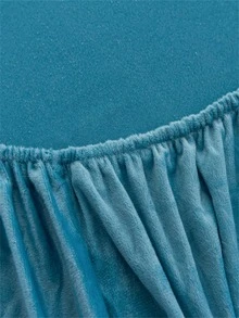 1pc Soft And Comfortable Blue Flannel Fitted Sheet Bed Linen For Bedroom, Guestroom, Dormitory In Winter - Blue - View 9