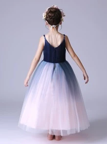 Váy công chúa xếp ly lấp lánh chuyển màu có dây đeo mảnh dành cho bé gái tuổi teen, hoàn hảo cho đám cưới, tiệc tối, biểu diễn, sinh nhật, v.v. - Nhiều màu - Xem 4