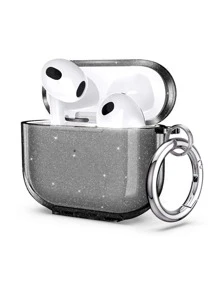 苹果闪光保护壳 兼容 AirPods 兼容 Airpods1/2 AirPods Pro - 黑色 - 查看 1