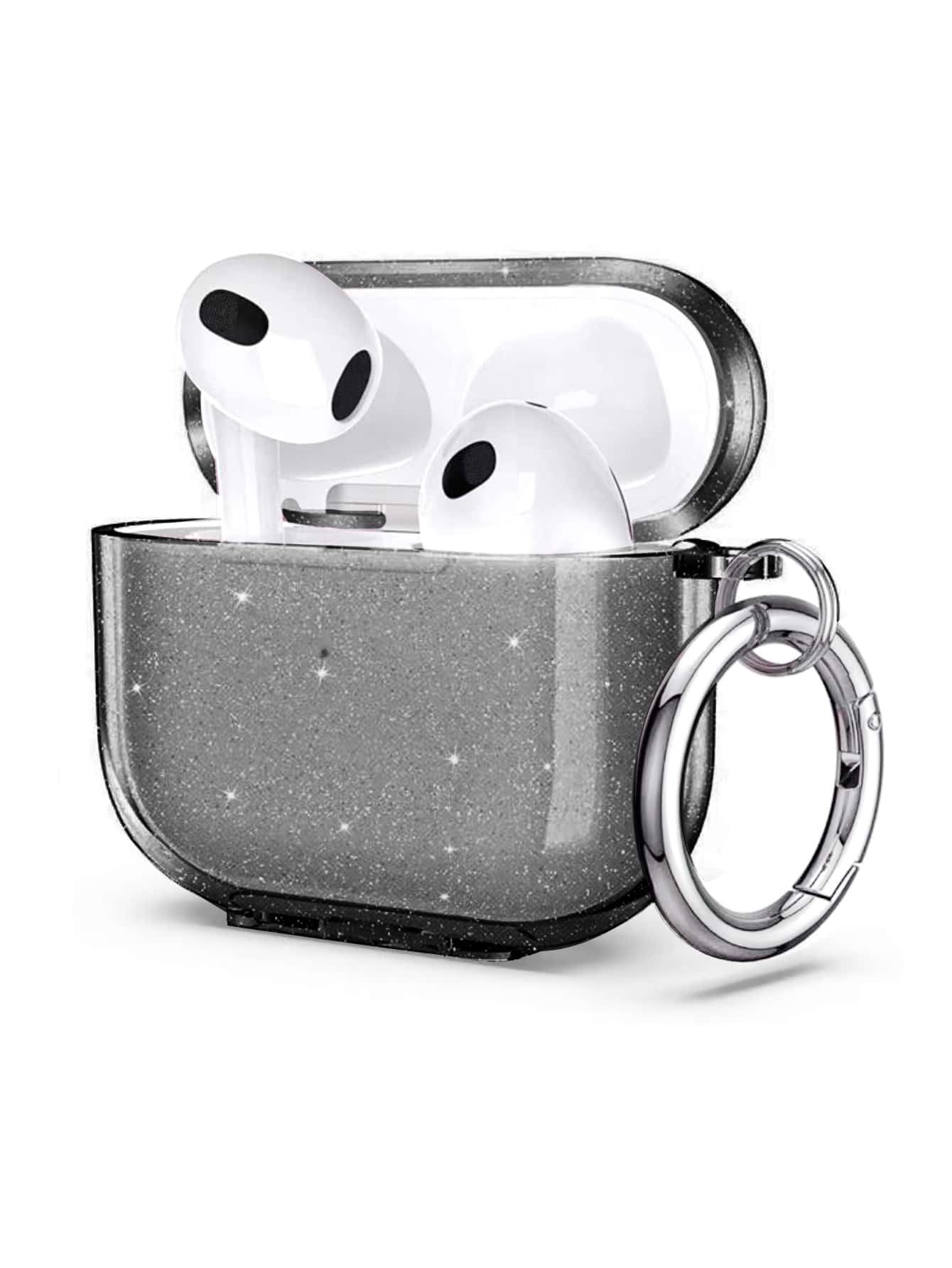 苹果闪光保护壳 兼容 AirPods 兼容 Airpods1/2 AirPods Pro - 黑色 - 查看 1