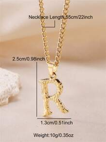 FEEL STYLE 1入組時尚不銹鋼 26 個字母吊墜項鍊男式女式