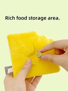 1pc Pet Plush Squeaky Toy In Cheese & Biscuit Design, Suitable For Hide-and-seek And Sniffing Games, With Crinkle Paper For Cats And Dogs - Yellow - View 9