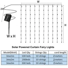 3MX1M/2M/3M 太陽能 LED 窗簾燈聖誕裝飾花圈仙女串燈戶外防水燈適用於庭院花園婚禮裝飾白色 - 白色 - 查看 3