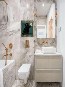 1pc Vintage Tin Sign Black Cat Decor, Metal Cat Bathroom Decor, Cat Poster, Metal Poster, Cat Home Decor, Bathroom Poster, Cat Bathroom Accessories, Vintage Metal Sign, Bar Wall Decor, Size 12*8in, Pre-Drilled Holes, Style As Shown In Size Image - Multicolor - View 5