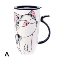 Taza De Ceramica En Forma De Gato Gatito Chi Con Tapa Anime 600ml Mod A - Multicolor - Ver 1