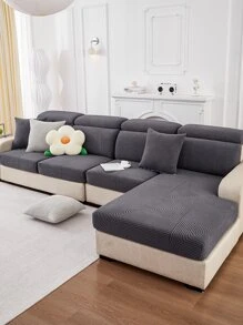 1入款式通用四季毛絨提花沙發坐墊套,極簡現代風格迷人寵物防護彈性沙發套,防刮花純色沙發保護套,適用於l形和1-4人座椅(分開售賣)