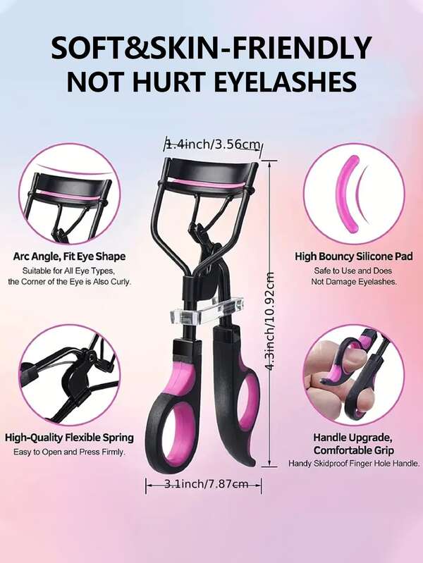 1 Eyelash Curler Professional Eyelash Curling Tweezers And 10 Silicone