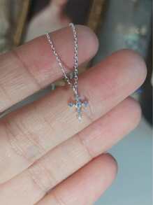 1pc S925 Sterling Silver Necklace,cross Pendant With Colorless Cubic Zirconia In Unique Minimalist Style,match All Outfits, Ideal Gift For Anniversary, Birthday And Daily Wear, Perfect For Besties And Girlfriends