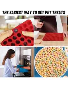 1 Pièce Moule En Silicone À Demi-sphère Rouge En Option Avec 140 Ou 468 Trous Pour Chocolat, Bonbons, Pâtisserie, Aliments Pour Animaux De Compagnie, Outil De Bricolage Pour Gâteau