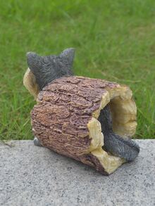 1pc Cute Raccoon Garden Decoration Statue - Multicolor - View 6