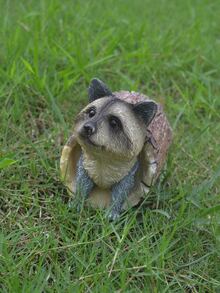 1pc Cute Raccoon Garden Decoration Statue - Multicolor - View 4