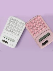 1pc Mini Calculator, Cute And Portable, Ideal For Science, Accounting And Daily Calculation, Easy To Carry - White - View 2