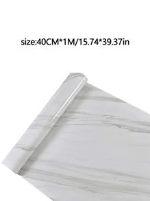 1卷(40cm*1m)大理石瓷磚貼紙,防水牆貼牆紙,翻新自黏式批發櫥櫃廚房防油牆紙 - 白色 - 查看 4
