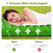 Goplus 3 Inch Inflatable Camping Sleeping Pad Waterproof & Comfortable Sleeping Mat
