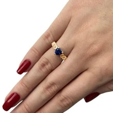 Fine Single Ring - Royal Blue - View 2